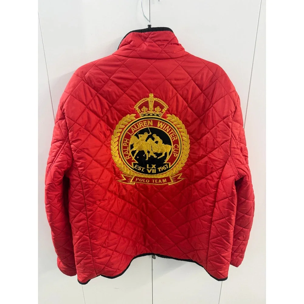 Polo Ralph Lauren Reversible Quilted Jacket Switzerland Winter Cup 2008 Red XL